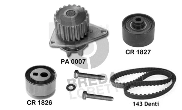 Pompe à eau + kit de courroie crantée BREDA LORETT KPA0110A
