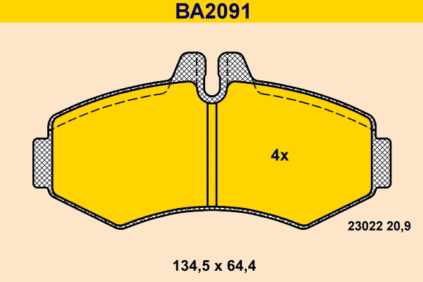 Kit de plaquettes de frein, frein à disque BARUM BA2091