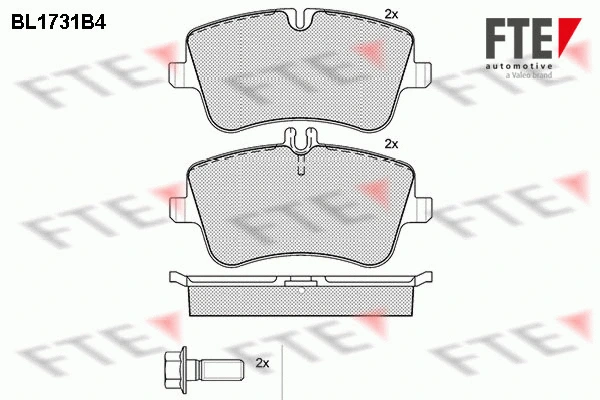 Kit de plaquettes de frein, frein à disque FTE 9010320