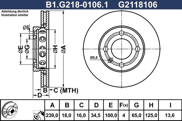 Disque de frein GALFER B1.G218-0106.1