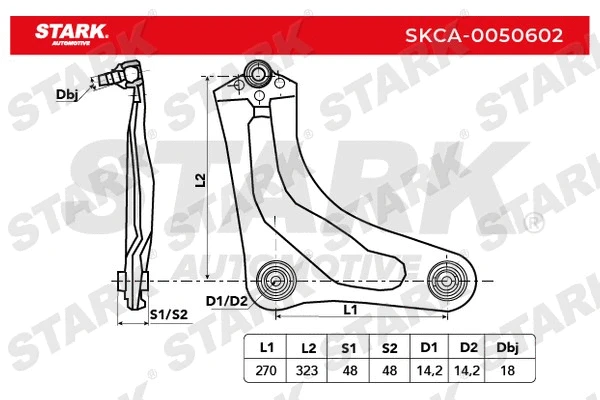 Bras de liaison, suspension de roue Stark SKCA-0050602