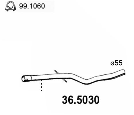 Tuyau d'échappement ASSO 36.5030