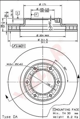 Disque de frein VILLAR 628.1606