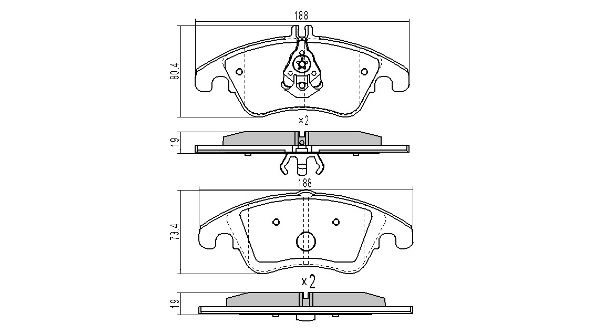 Kit de plaquettes de frein, frein à disque FREMAX FBP-1652
