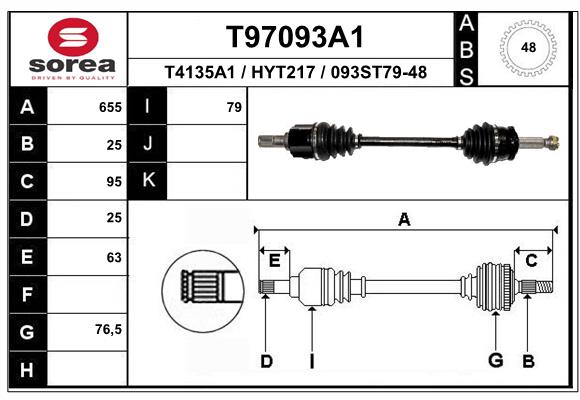 Arbre de transmission EAI T97093A1