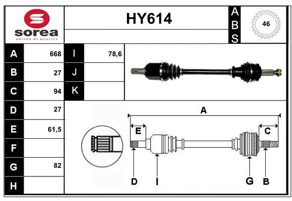 Arbre de transmission SERA HY614