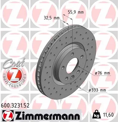 Disque de frein ZIMMERMANN 600.3231.52