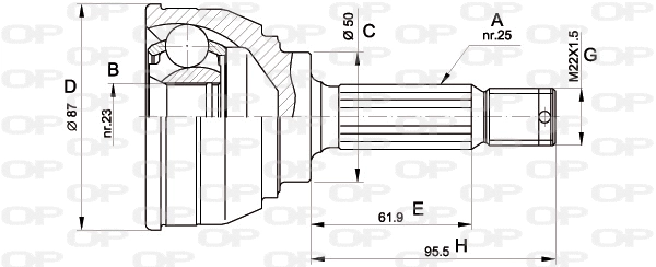 Jeu de joints, arbre de transmission OPEN PARTS CVJ5044.10