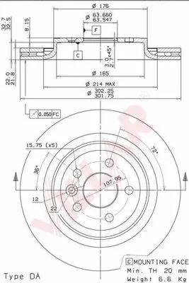 Disque de frein VILLAR 628.2177