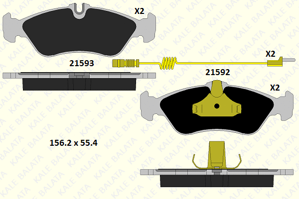 Kit de plaquettes de frein, frein à disque KALE 21592 188 05
