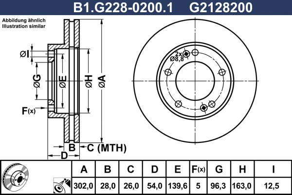 Disque de frein GALFER B1.G228-0200.1