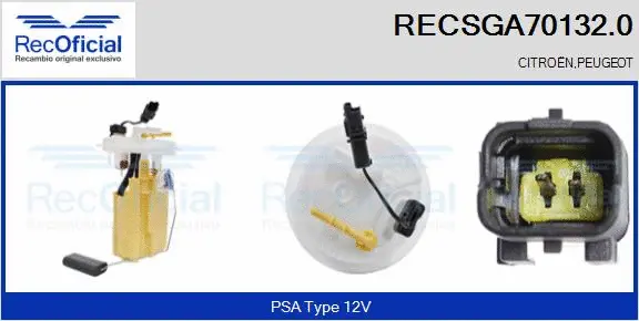 unité d'alimentation de carburant RECOFICIAL RECSGA70132.0