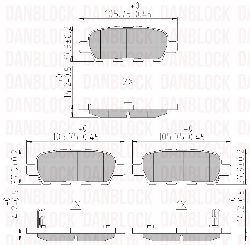 Kit de plaquettes de frein, frein à disque DANBLOCK DB 510416