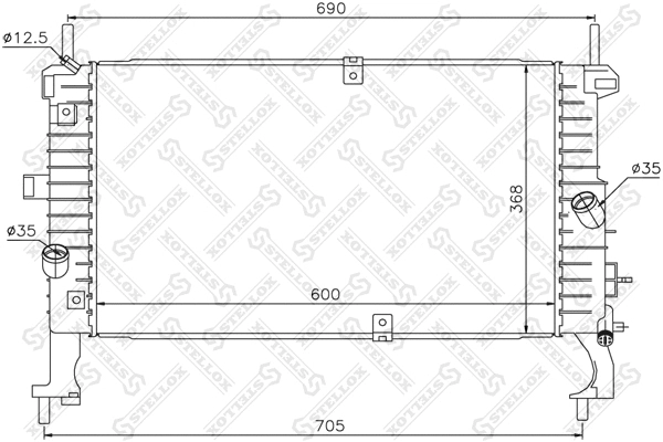 Radiateur, refroidissement du moteur STELLOX 10-26052-SX