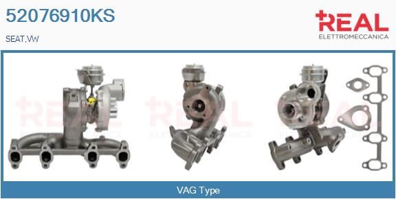 Turbocompresseur, suralimentation REAL 52076910KS