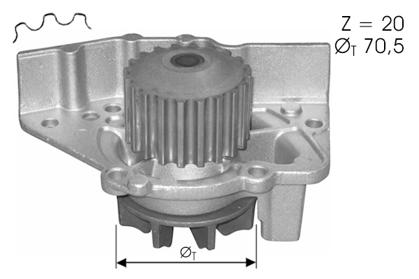 Pompe à eau, refroidissement du moteur TECDRIVE TPAE0031