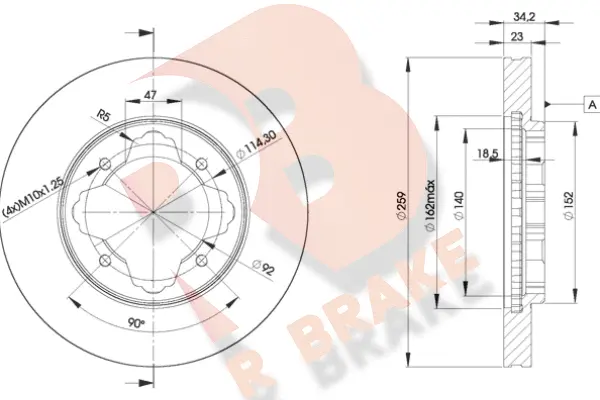 Disque de frein R BRAKE 78RBD20836