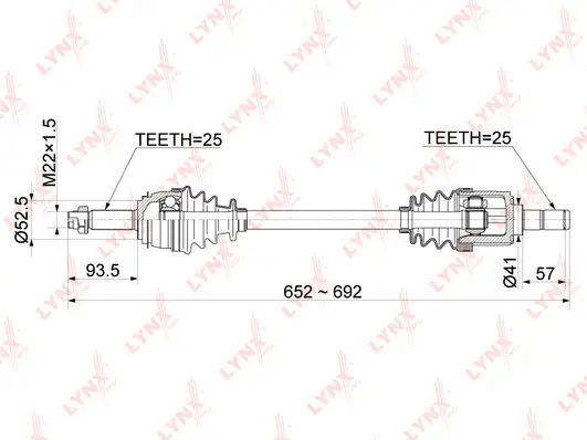 Arbre de transmission LYNXAUTO CD-1062A