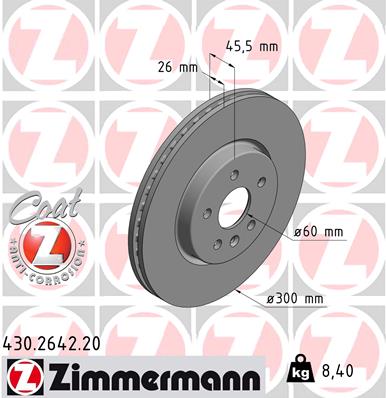 Disque de frein ZIMMERMANN 430.2642.20