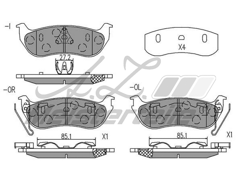 Kit de plaquettes de frein, frein à disque A.Z. Meisterteile AZMT-44-022-1656