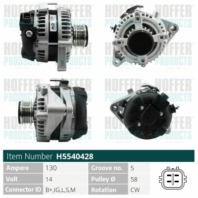 Alternateur HOFFER H5540428