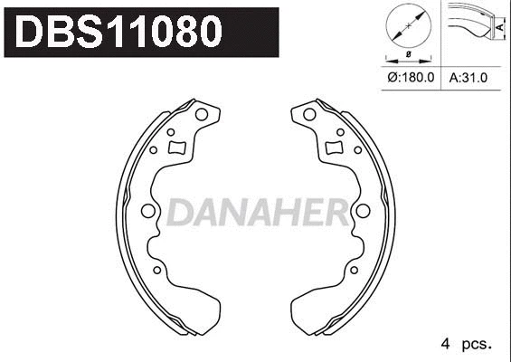 Jeu de mâchoires de frein DANAHER DBS11080