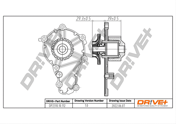 Pompe à eau, refroidissement du moteur Dr!ve+ DP2310.10.112