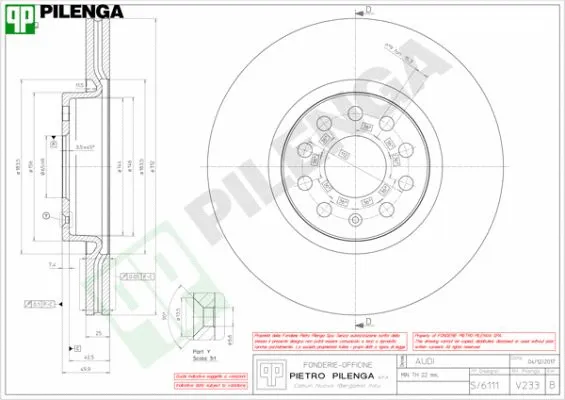 Disque de frein PILENGA V233