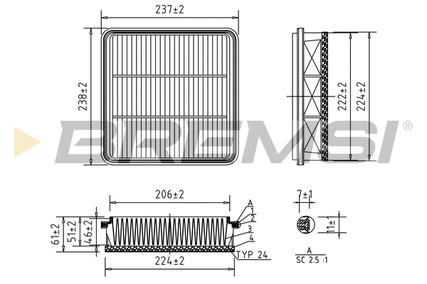 Filtre à air BREMSI FA1575