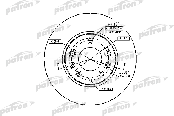 Disque de frein PATRON PBD4386