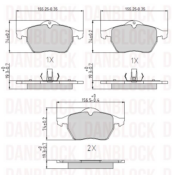 Kit de plaquettes de frein, frein à disque DANBLOCK DB 510273
