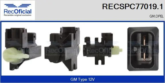 Transmetteur de pression, contrôle des gaz d'échappement RECOFICIAL RECSPC77019.1