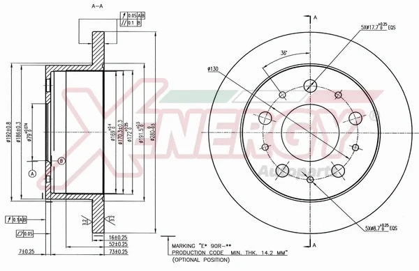 Disque de frein AP XENERGY X601166