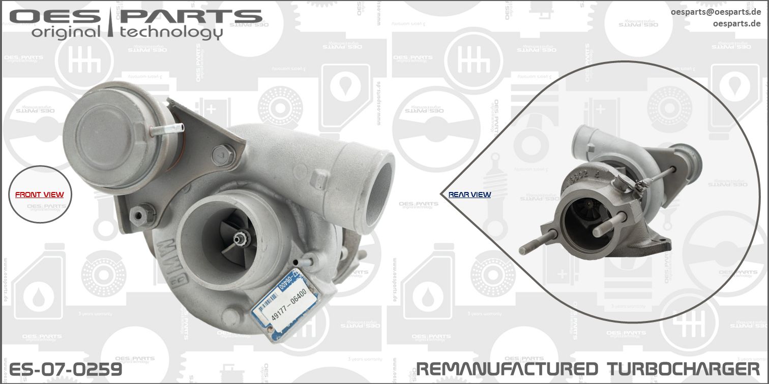 Turbocompresseur, suralimentation OES PARTS ES-07-0259