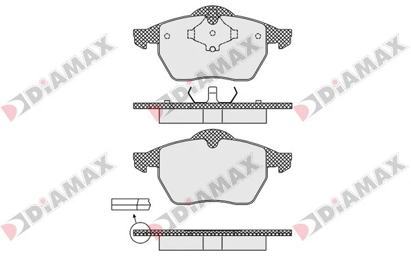 Kit de plaquettes de frein, frein à disque DIAMAX N09113