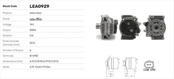 Alternateur LUSA LEA0929