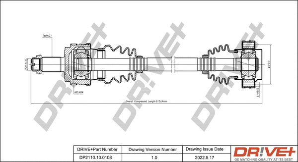 Arbre de transmission Dr!ve+ DP2110.10.0108