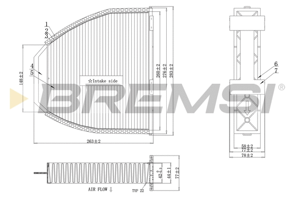 Filtre, air de l'habitacle BREMSI FC0083A
