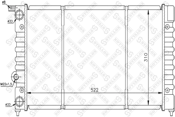 Radiateur, refroidissement du moteur STELLOX 10-26220-SX