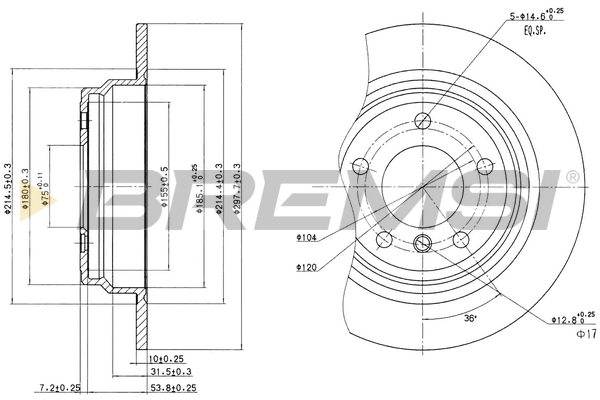 Disque de frein BREMSI CD6835S
