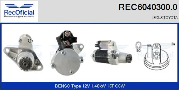 Démarreur RECOFICIAL REC6040300.0