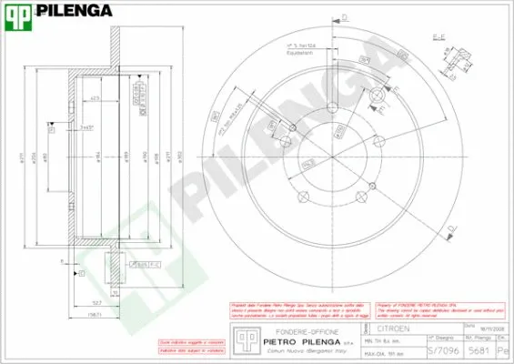 Disque de frein PILENGA 5681