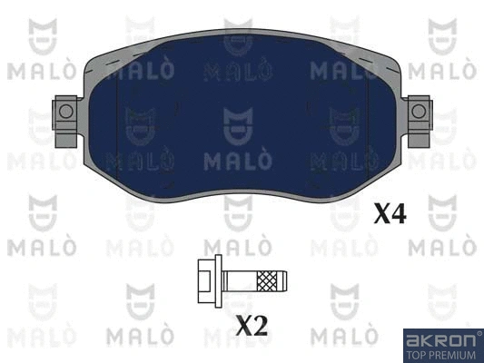 Kit de plaquettes de frein, frein à disque AKRON-MALÒ 1051236