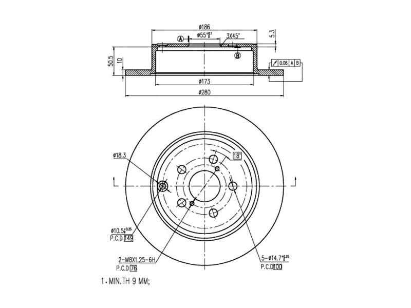 Disque de frein A.Z. Meisterteile AZMT-44-024-1217