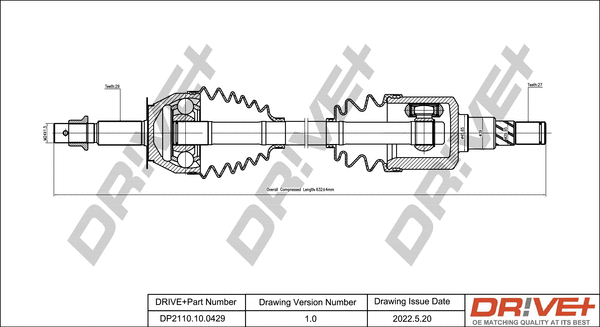 Arbre de transmission Dr!ve+ DP2110.10.0429