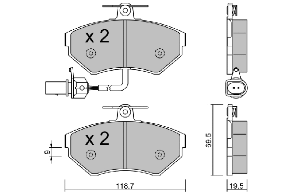 Kit de plaquettes de frein, frein à disque AISIN BPVW-1033