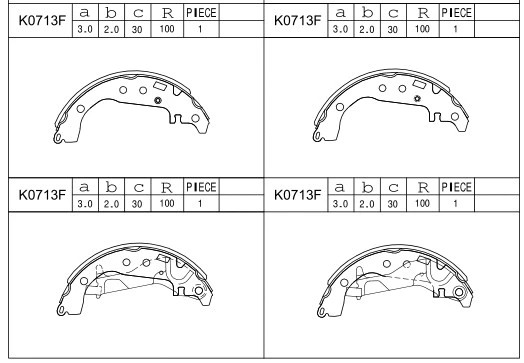 Jeu de mâchoires de frein ASIMCO K0713F