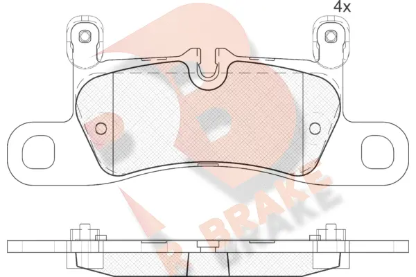 Kit de plaquettes de frein, frein à disque R BRAKE RB1987-203