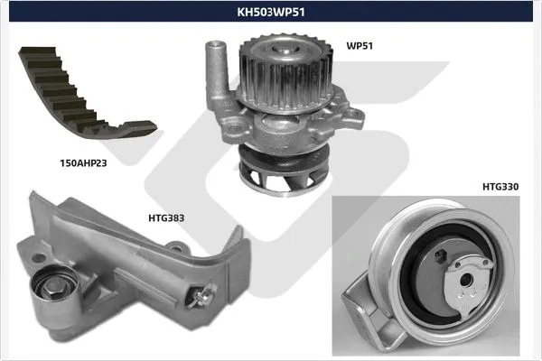 Pompe à eau + kit de courroie crantée HUTCHINSON KH 503WP51