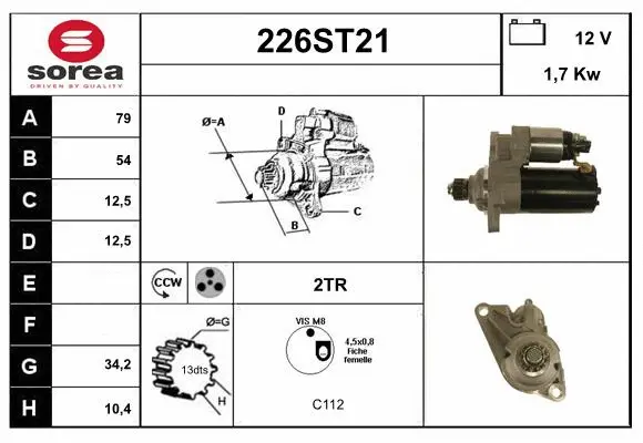 Démarreur STARTCAR 226ST21